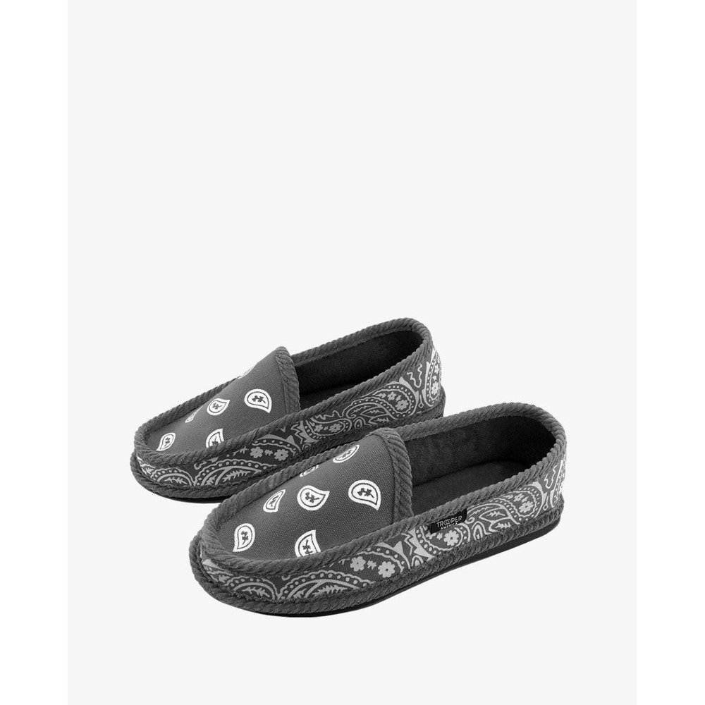 Trooper America Royale Gray Bandana Paisley Slipper House Shoe Mens 8 Lowrider